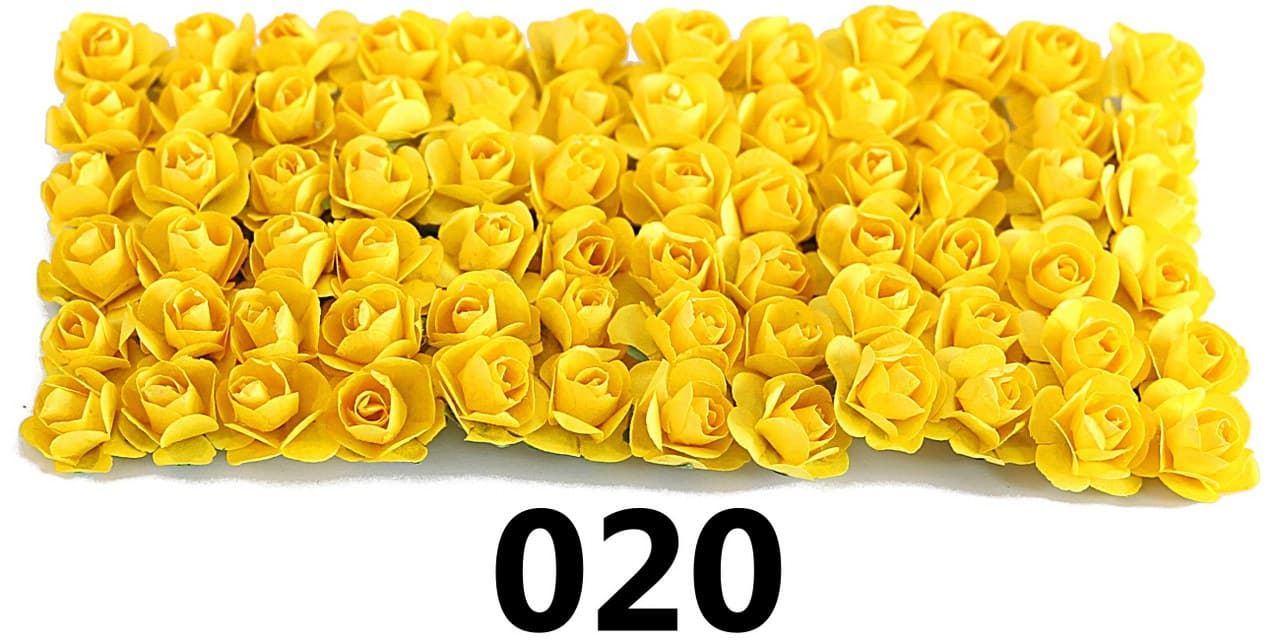 Kwiaty papierowe 20mm/72szt, żółte