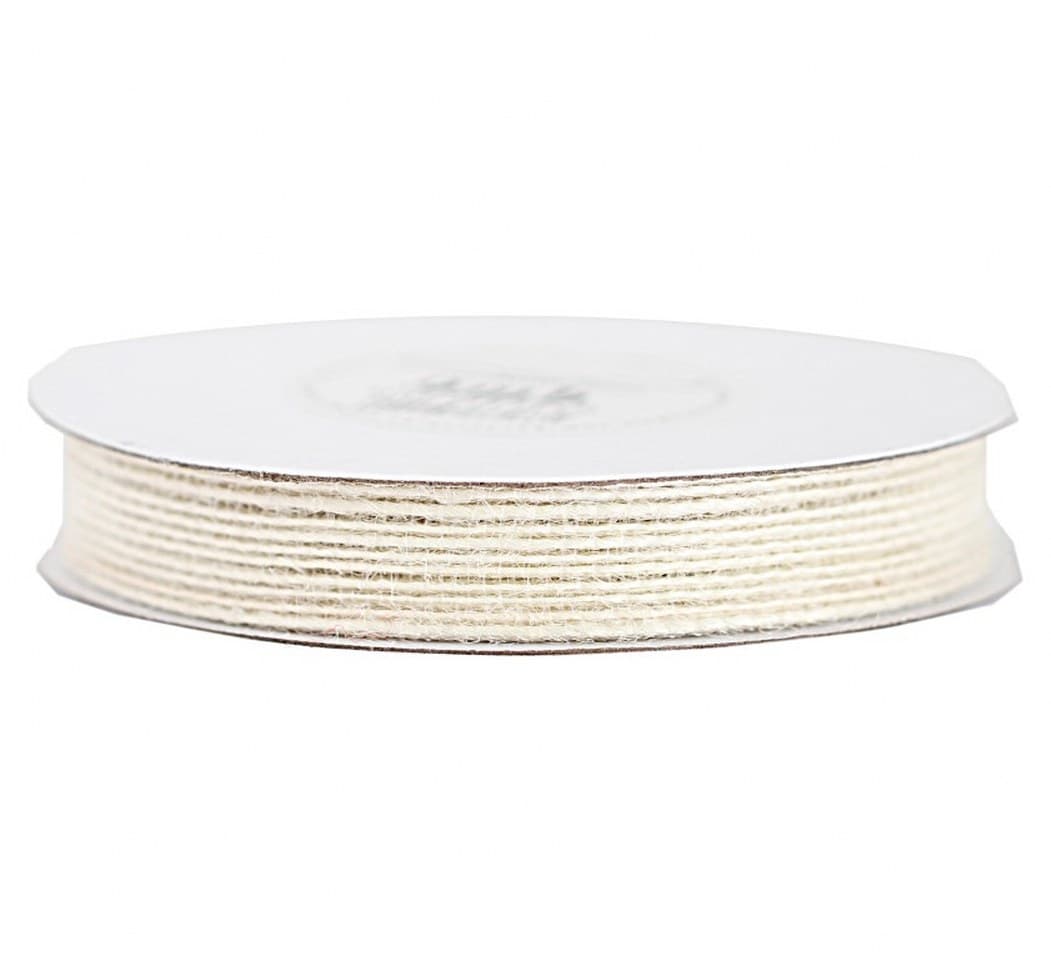 Wstążka jutowa 15mm/9mb, wybielana