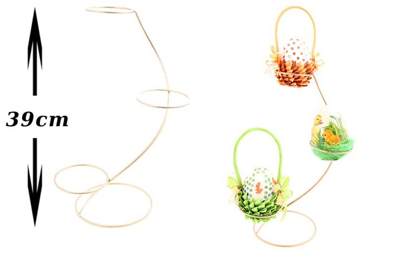 Stojak na 3 jajka Faberge, 3-piętrowy złoty