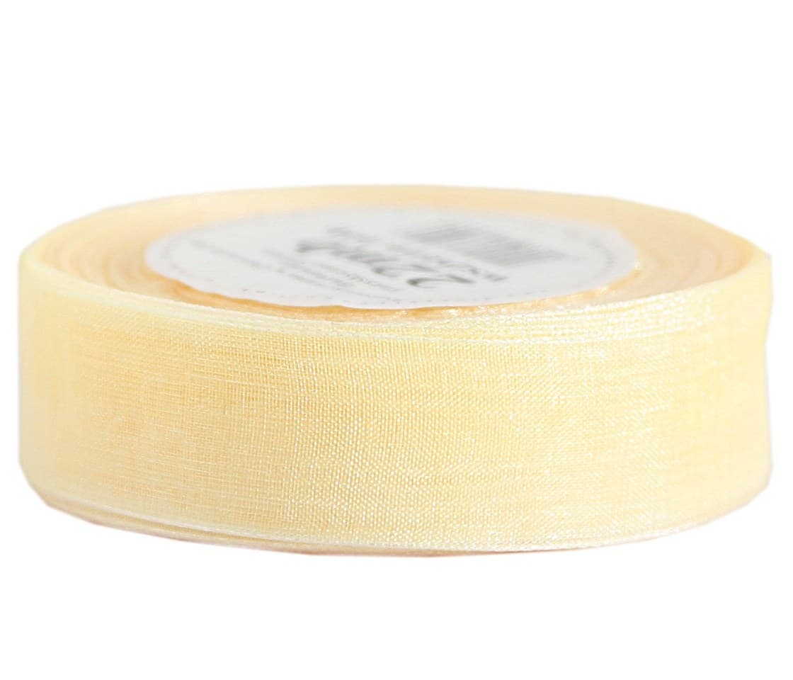Wstążka szyfonowa, 25mm/22mb, kremowa
