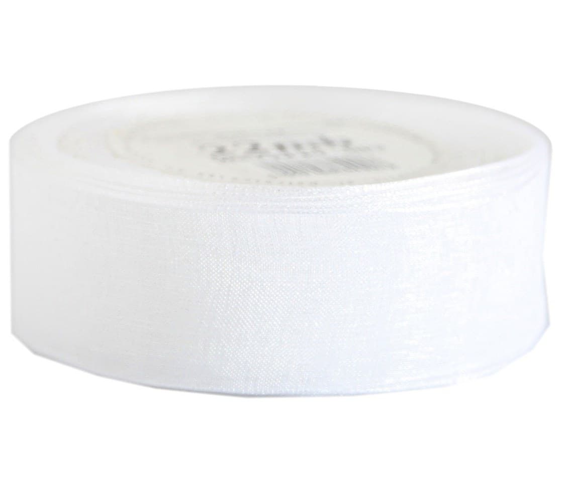 Wstążka szyfonowa, 38mm/22mb biała