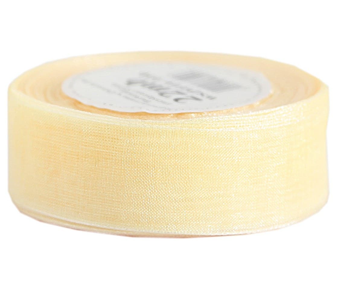 Wstążka szyfonowa, 38mm/22mb, kremowa
