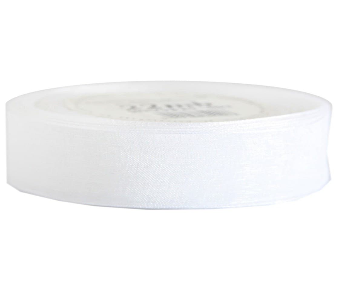 Wstążka szyfonowa, 19mm/22mb, biała