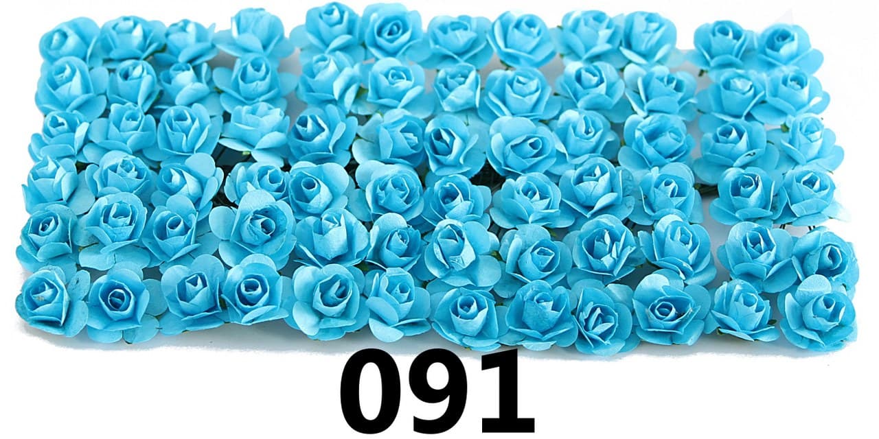 Kwiaty papierowe 20mm/72szt, błękitne