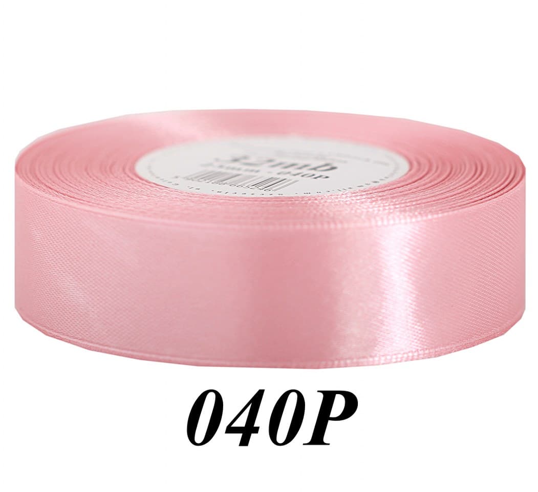 Wstążka satynowa 25mm/32mb, przydymiany róż