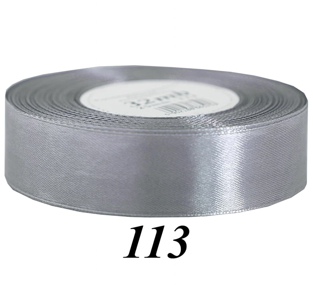 Wstążka satynowa 25mm/32mb, szara
