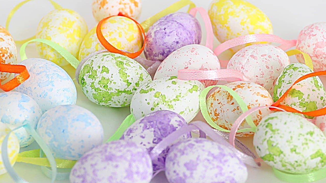 Jajko styropianowe ze wstążką, 30x40mm/24szt, mix 