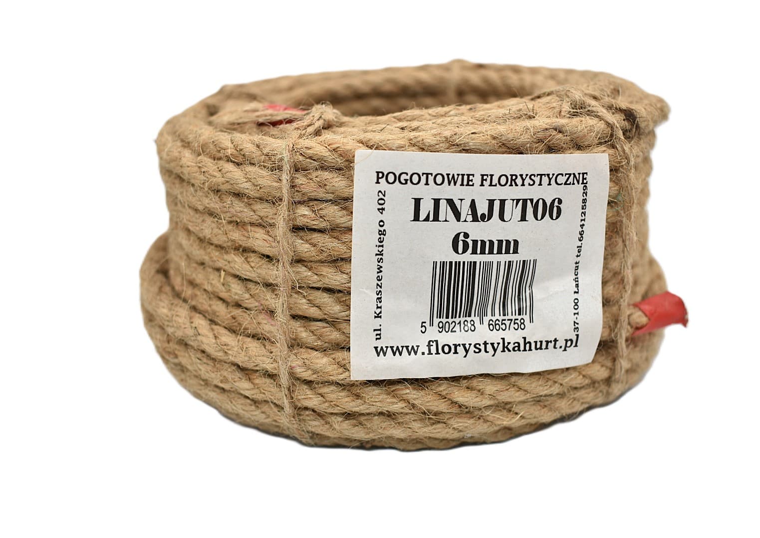 Lina jutowa skręcana naturalna śr. 6mm/20mb