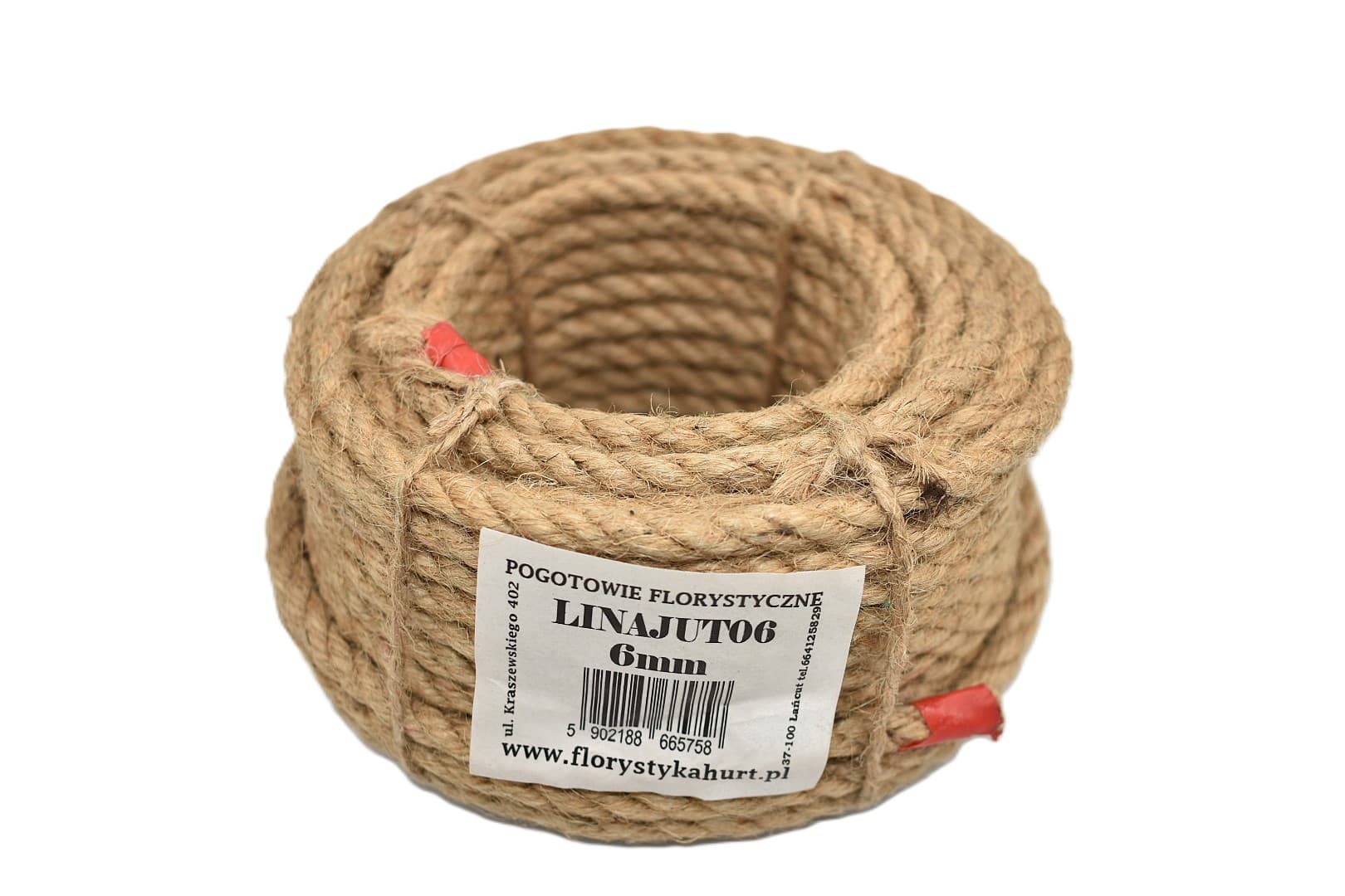 Lina jutowa skręcana naturalna śr. 6mm/20mb