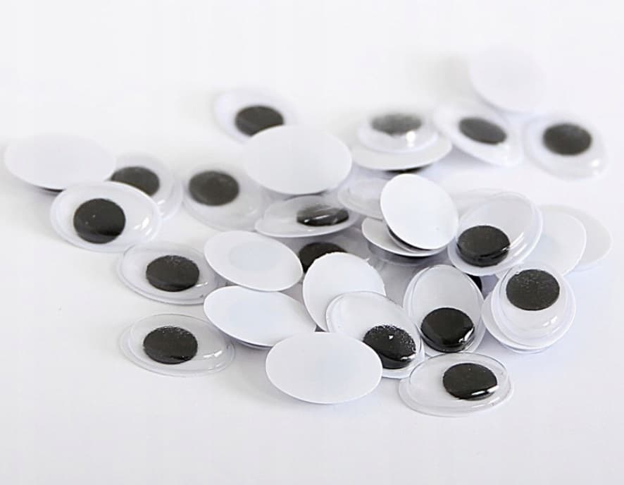 Sztuczne oczy owalne, wym.12x16mm/50sztuk