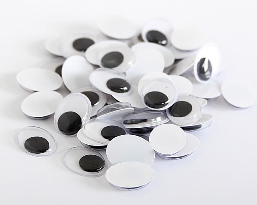 Sztuczne oczy owalne, wym.14x18mm/50sztuk