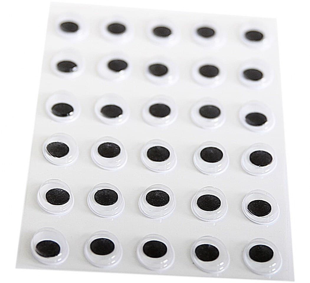 Samoprzylepne  sztuczne oczy owalne 12x16mm/30szt