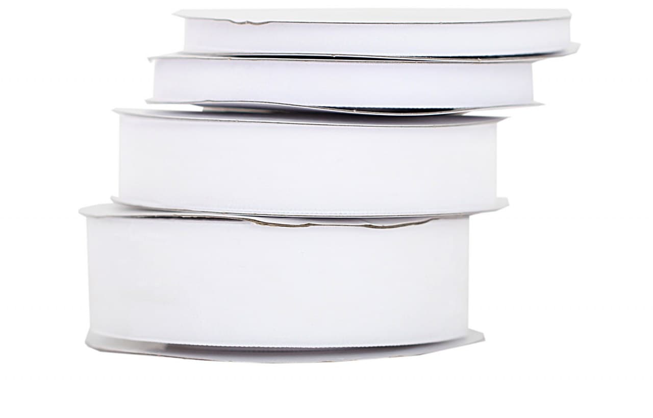 Wstążka aksamitna velvetowa, 12mm/9mb, biała