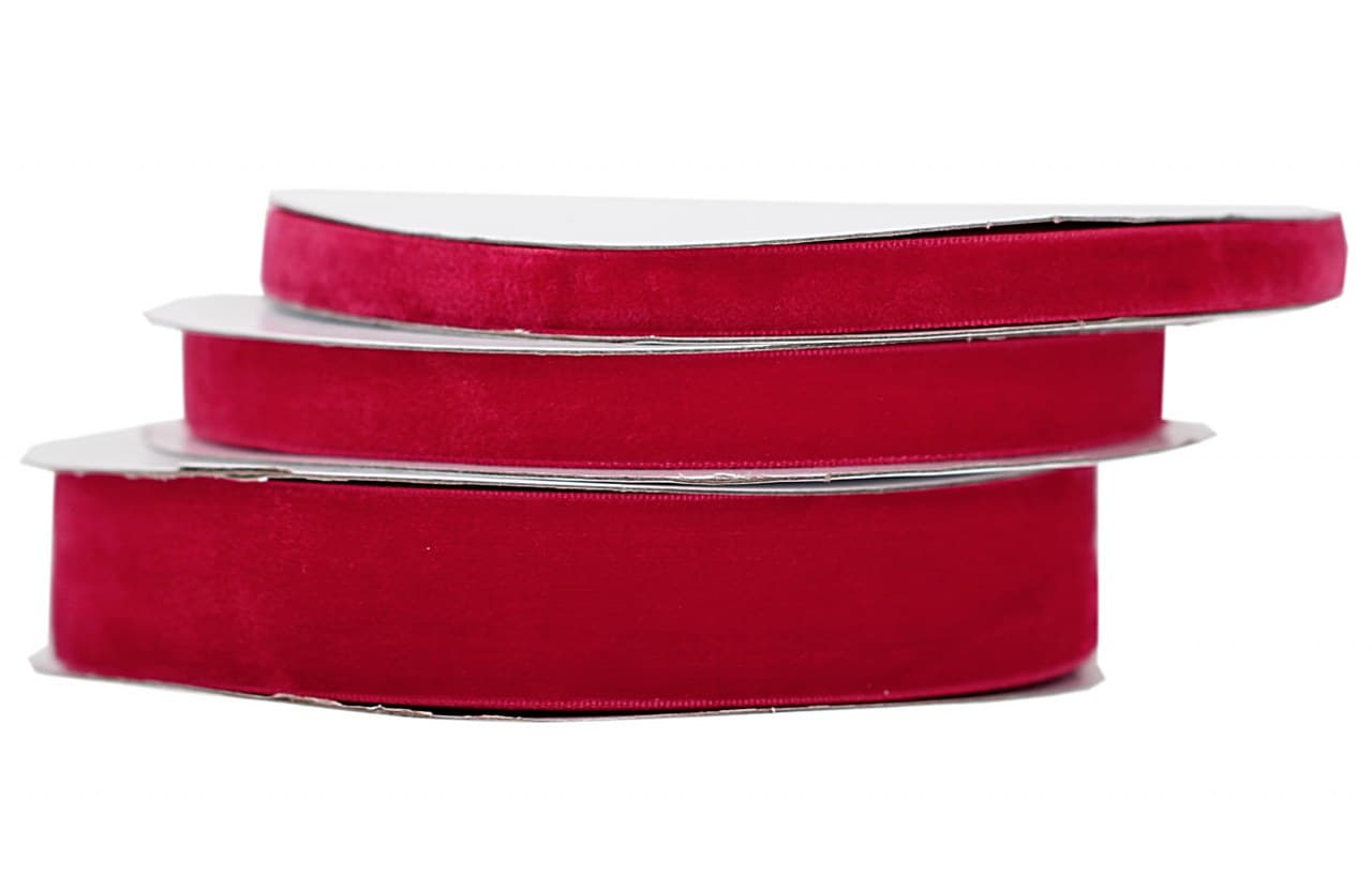 Wstążka aksamitna velvetowa, 9mm/9mb, jasnobordowa