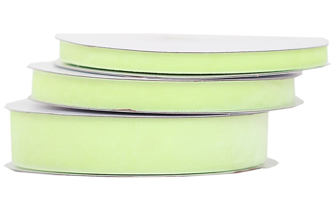 Wstążka aksamitna velvetowa, 9mm/9mb, j.seledynowa