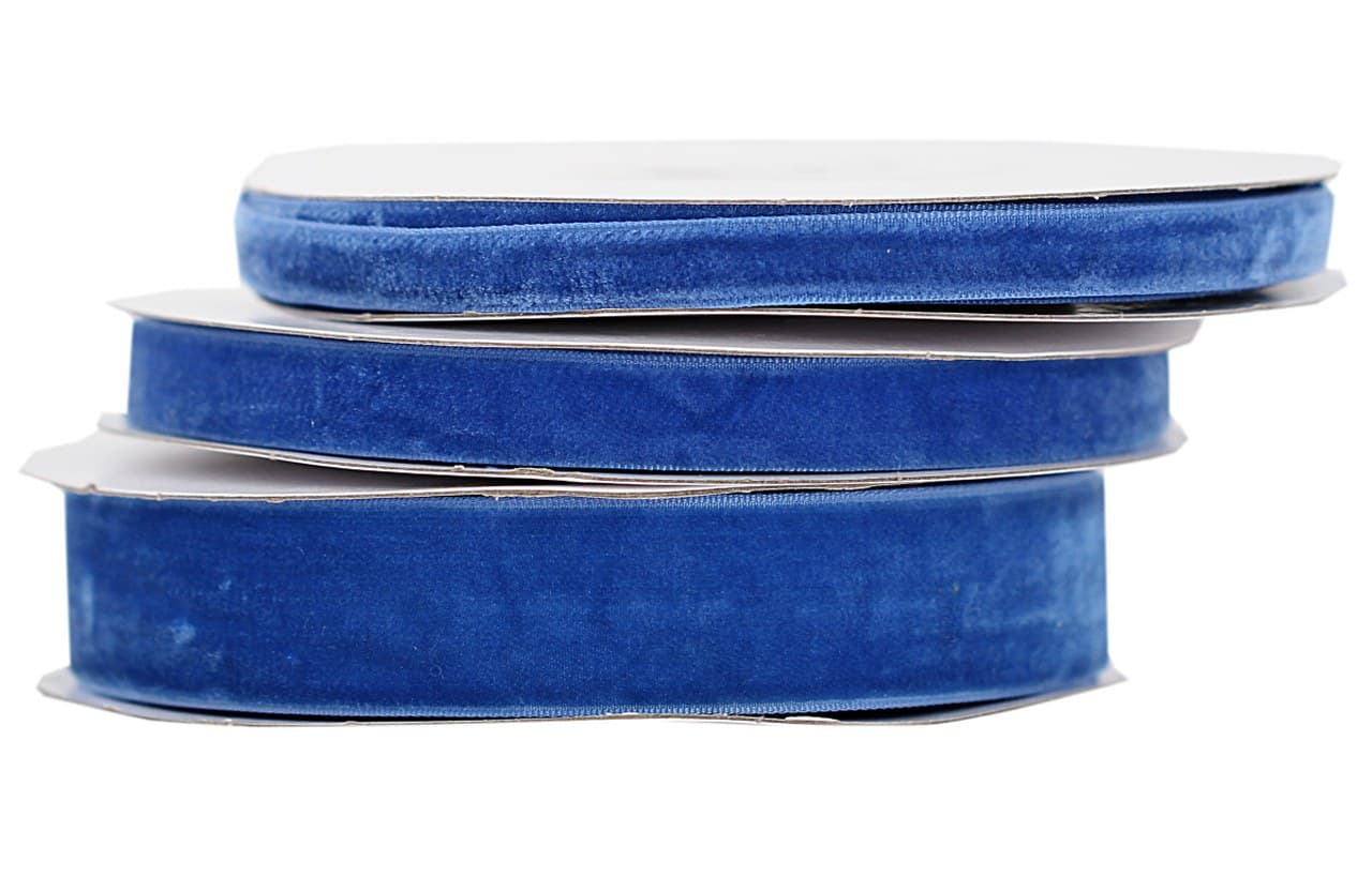 Wstążka aksamitna velvetowa, 12mm/9mb, granatowa