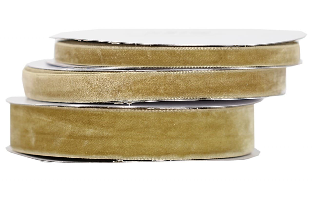 Wstążka aksamitna velvetowa, 12mm/9mb, cappuccino