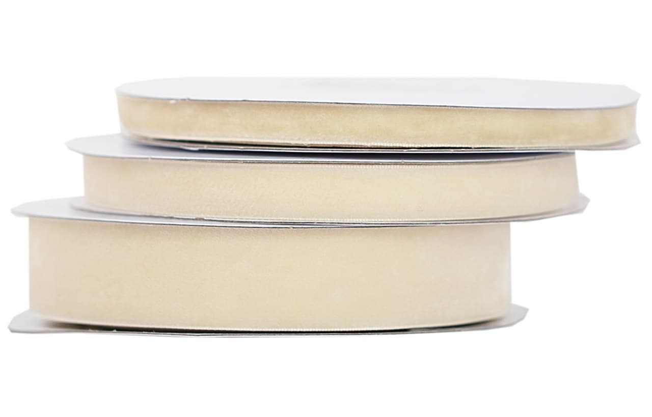 Wstążka aksamitna velvetowa, 25mm/9mb, kawa/mleko