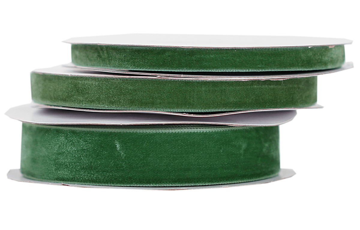 Wstążka aksamitna velvetowa, 25mm/9mb, c.oliwka/2