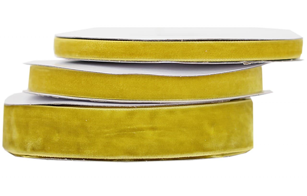 Wstążka aksamitna velvet, 25mm/9mb prawdziwe złoto