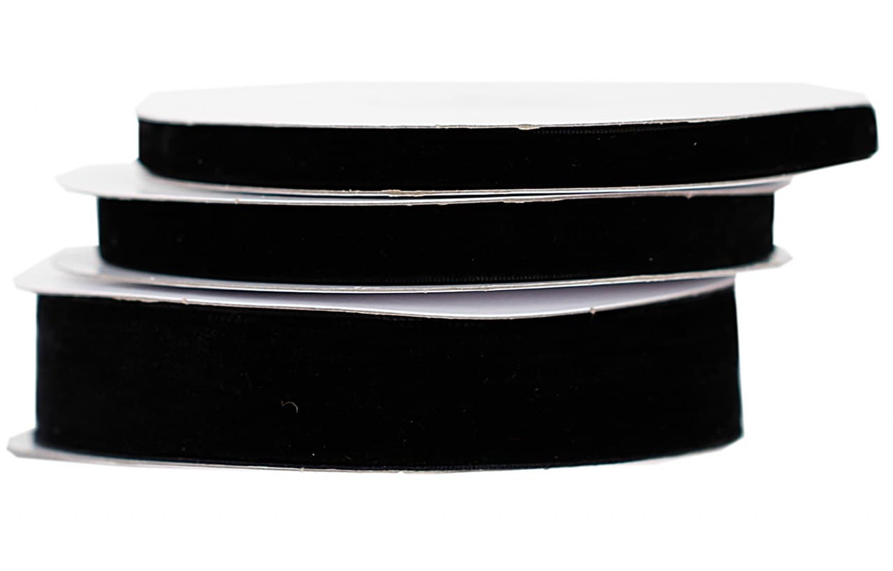 Wstążka aksamitna velvetowa, 25mm/9mb, czarna