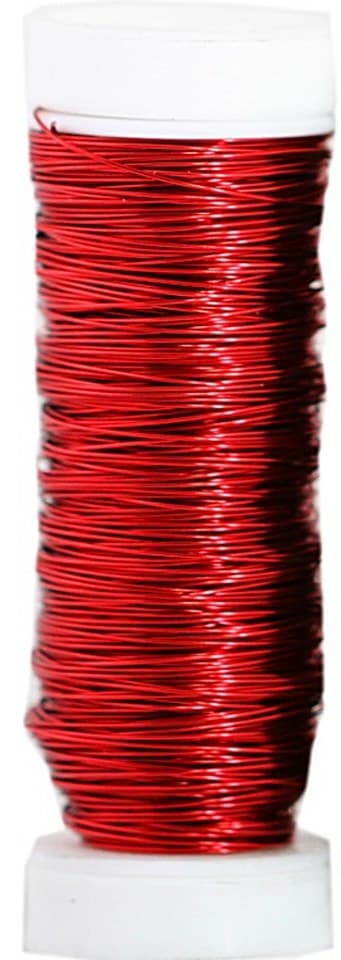 Drut stalowy metal 0,3mm/25g/ok.50mb, czerwony