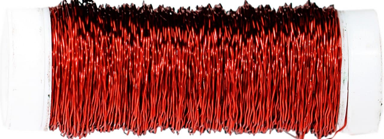 Drut karbowany metal 0,3mm/25g/ok.35mb, czerwony