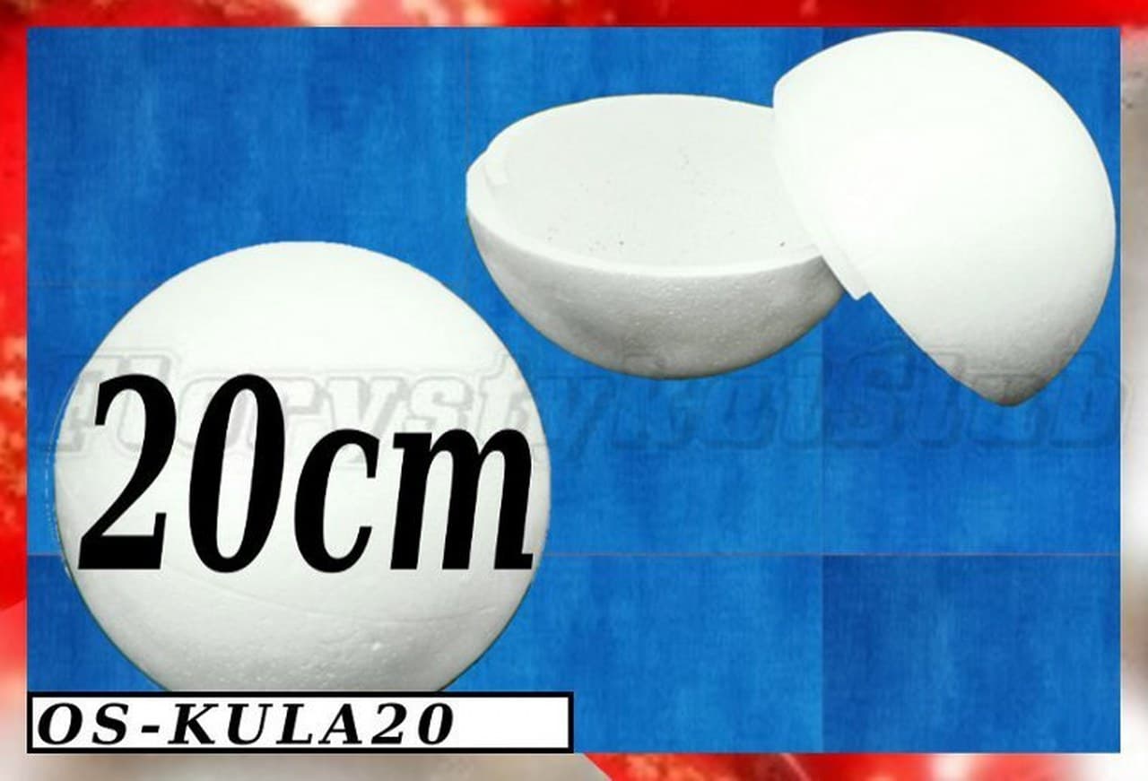 Kula Styropianowa pusta śr. 20cm, 2 połówki
