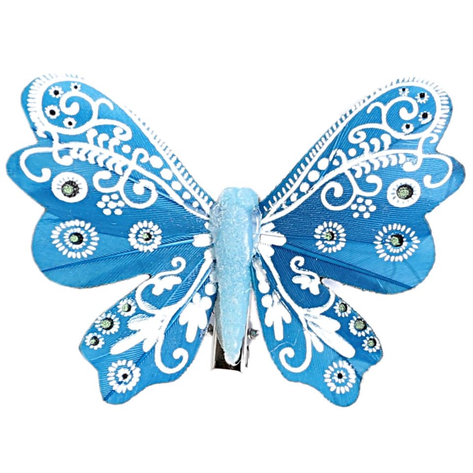 Sztuczne kolorowe motyle szer. 7cm, 12szt.