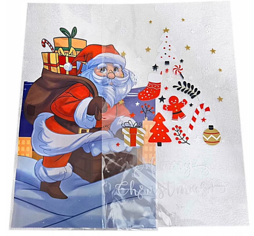 Worek foliowy świąteczny 30x50cm/50szt mix kolorów