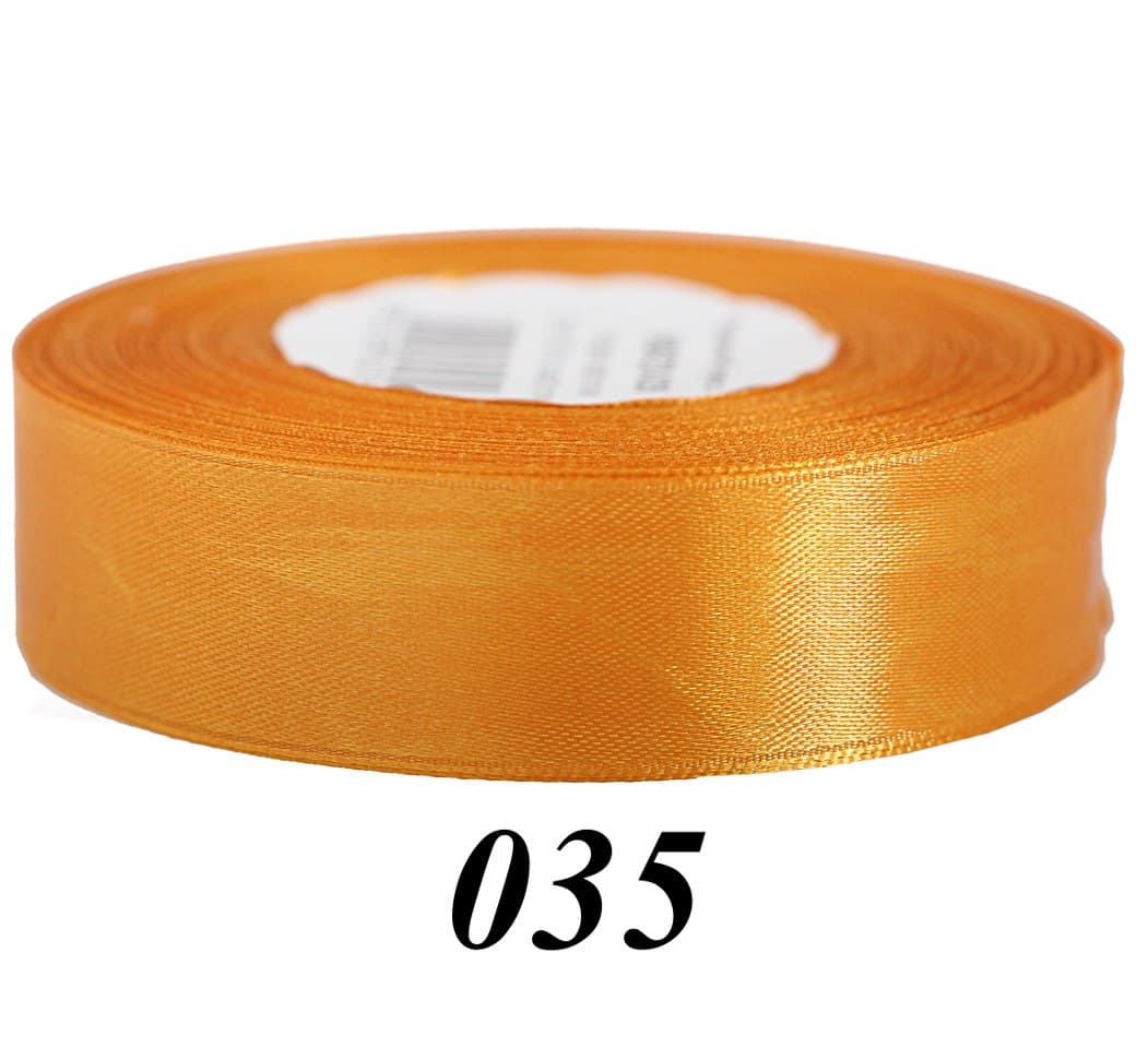 Wstążka satynowa 25mm/32mb, bursztynowa