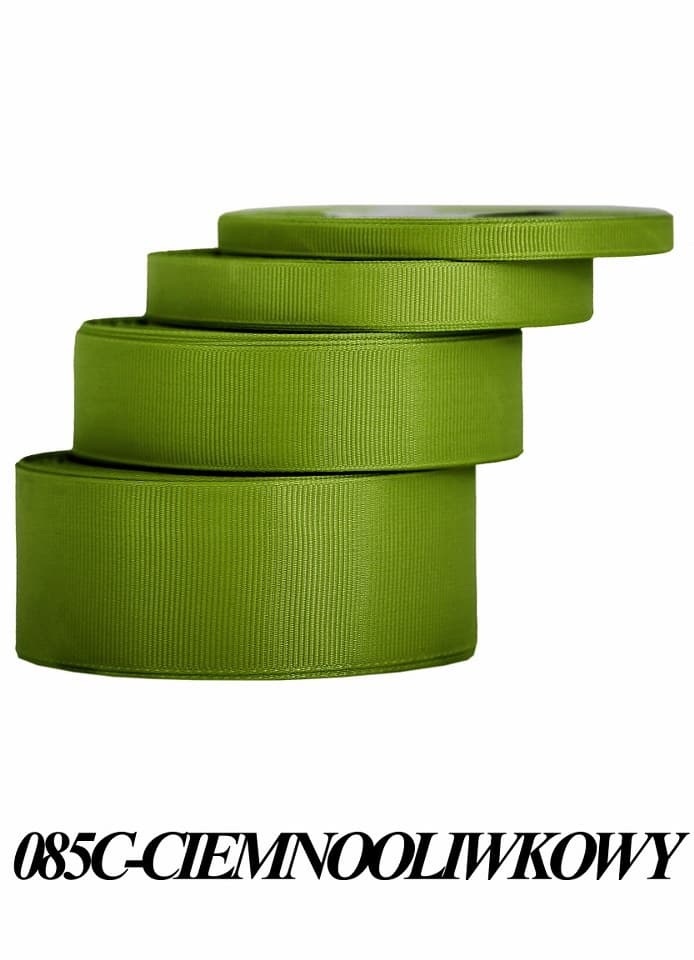 Wstążka rypsowa, 12mm/22mb, ciemna oliwka
