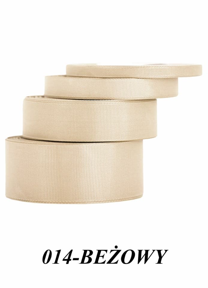 Wstążka rypsowa, 38mm/22mb, beżowa