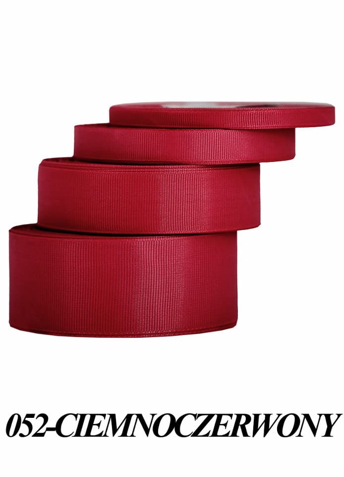 Wstążka rypsowa, 38mm/22mb, ciemnoczerwona