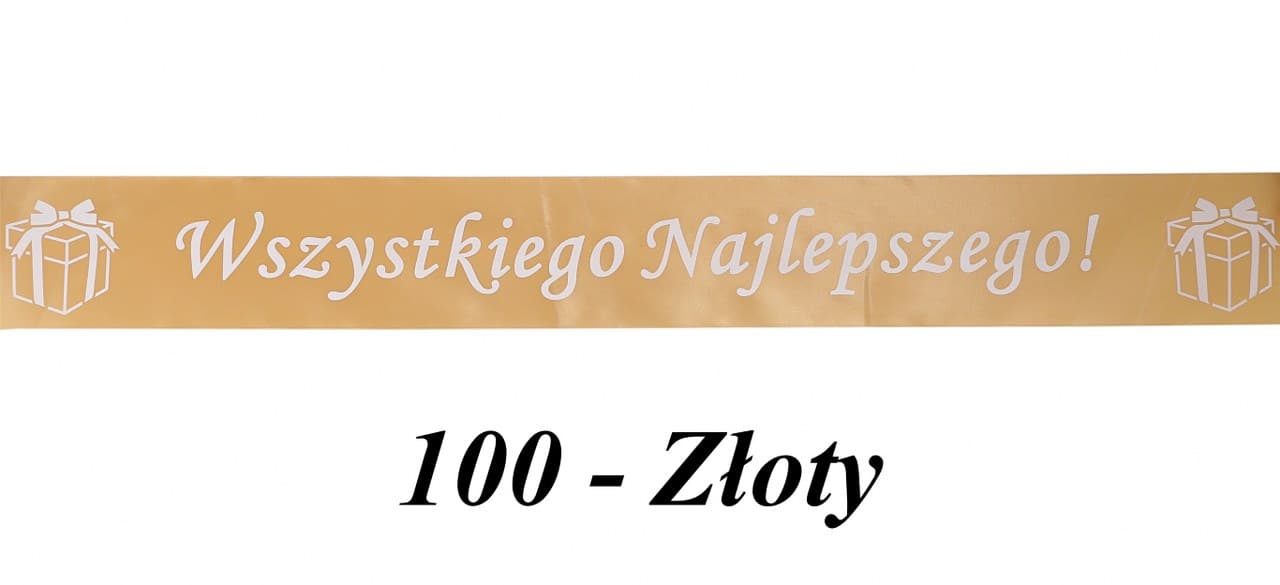 Wstążka satyna Wszystkiego Naj 25mm/22mb złota