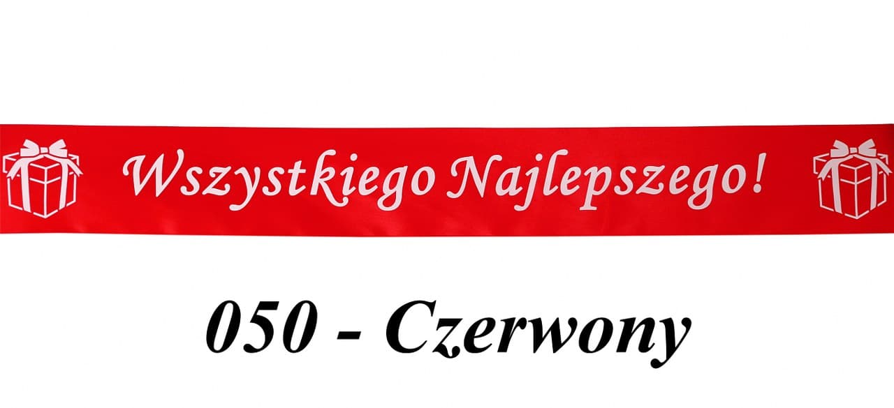 Wstążka satyna Wszystkiego Naj 100mm/10y, czerwona