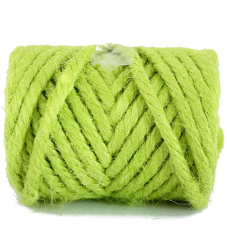 Sznurek jutowy pleciony seledyn, gr. 5mm/200g/18mb