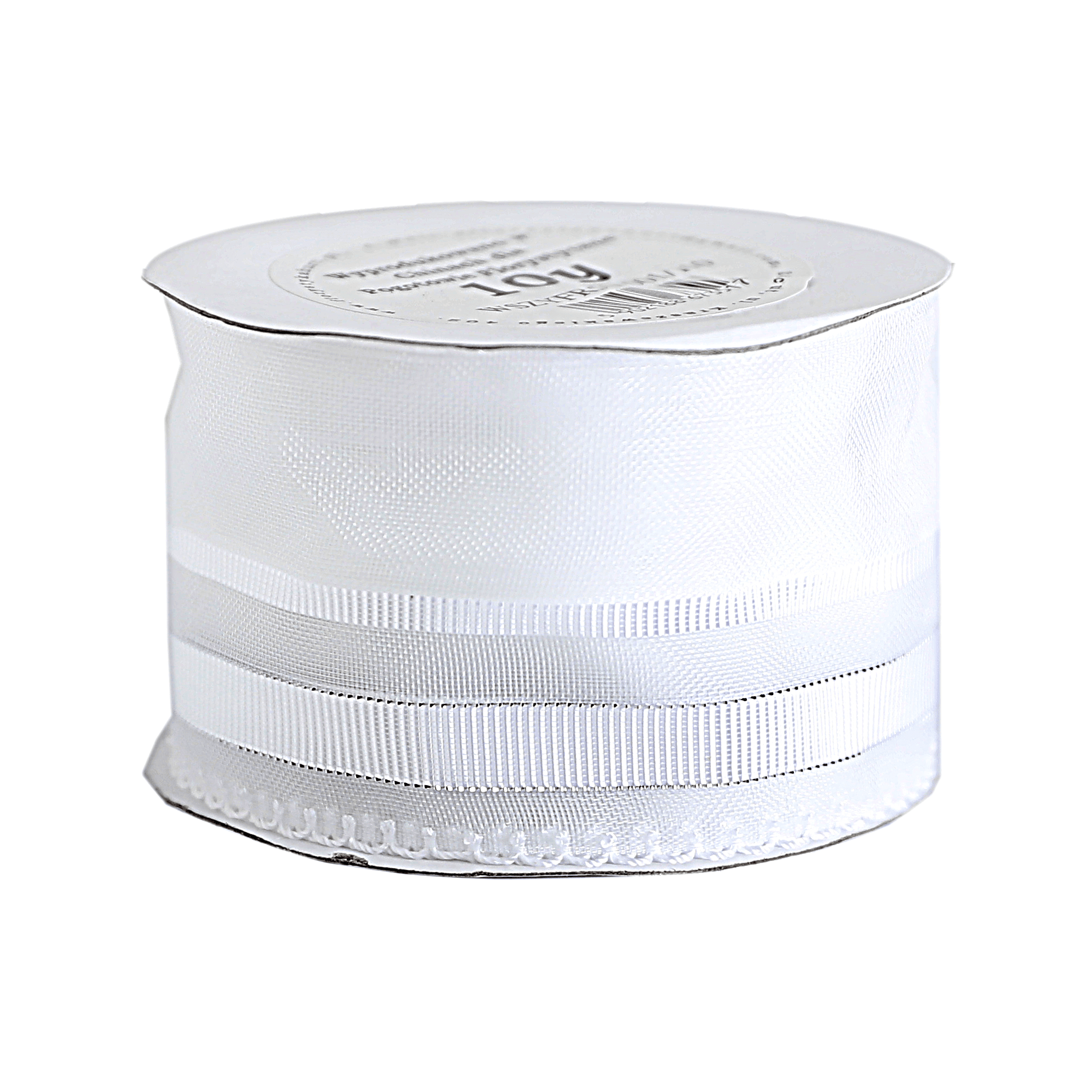 Wstążka szyfonowa/paski rypsowe srebrne, 50mm/10y