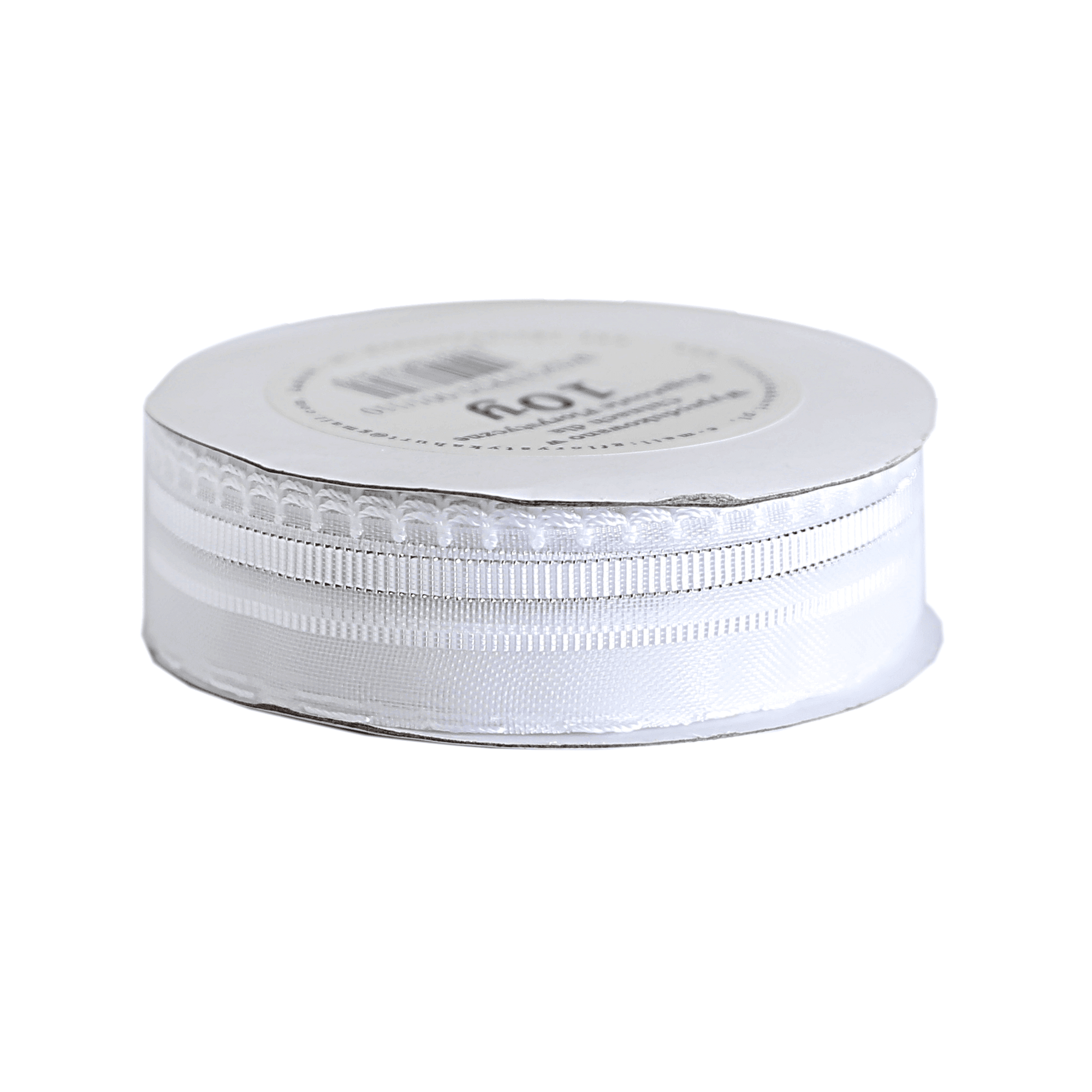 Wstążka szyfonowa/paski rypsowe srebrne, 25mm/10y