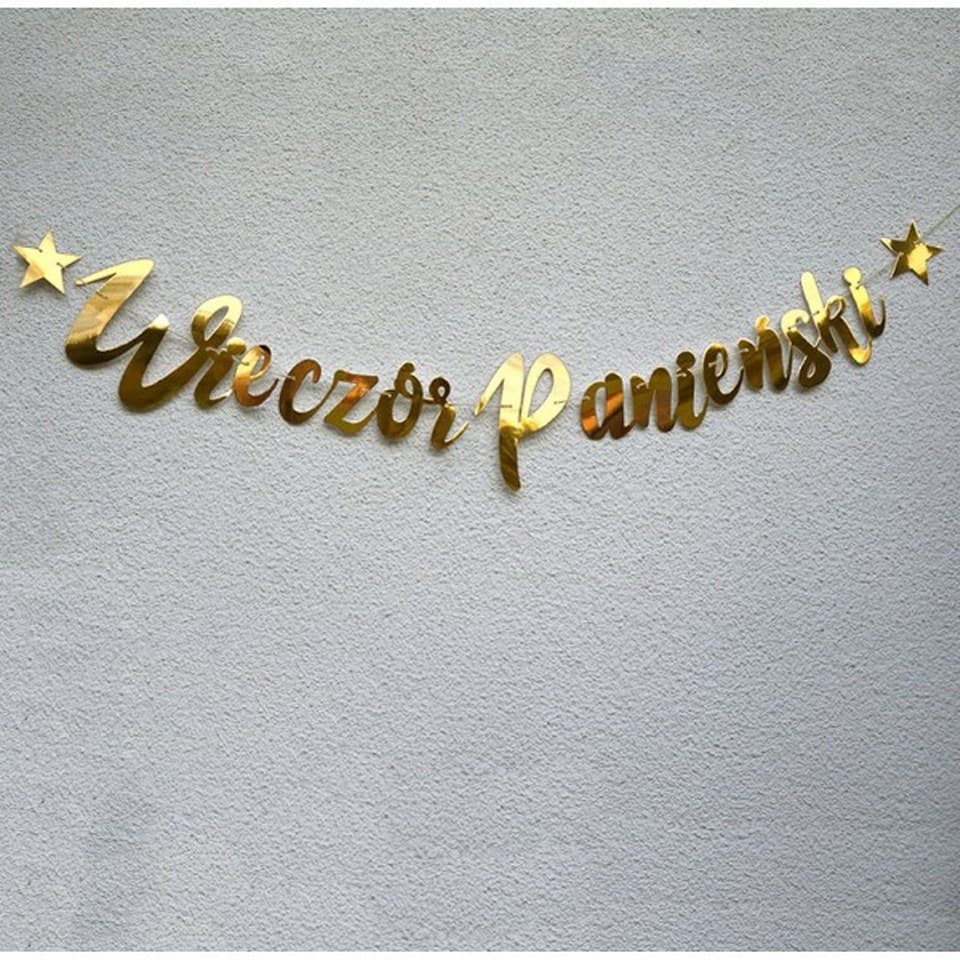 Baner na Wieczór Panieński, 16,5x100cm, złoty