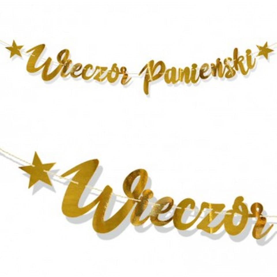 Baner na Wieczór Panieński, 16,5x100cm, złoty