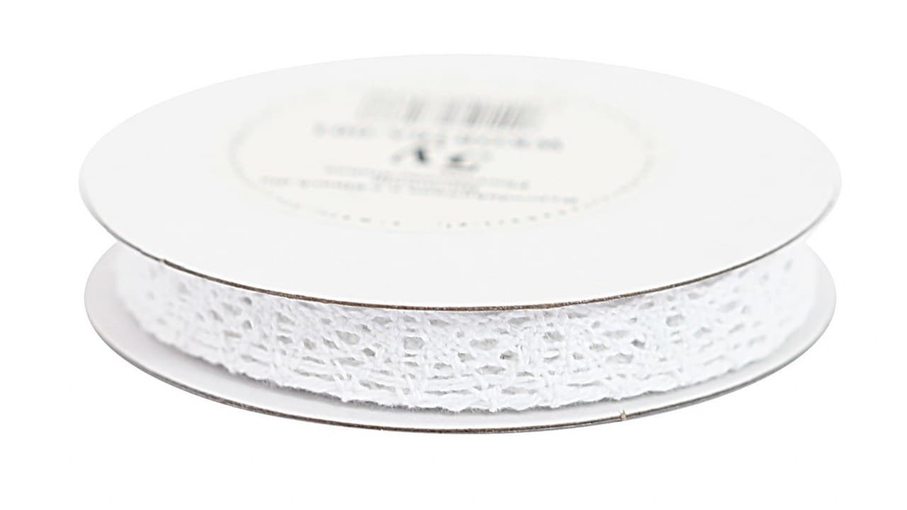 Wstążka koronka asymetryczna, 10mm/5y, biała