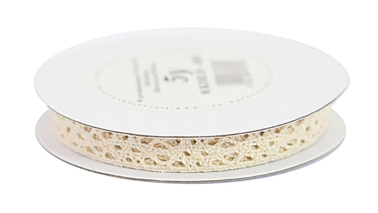 Wstążka koronka asymetryczna, 10mm/5y, kremowa