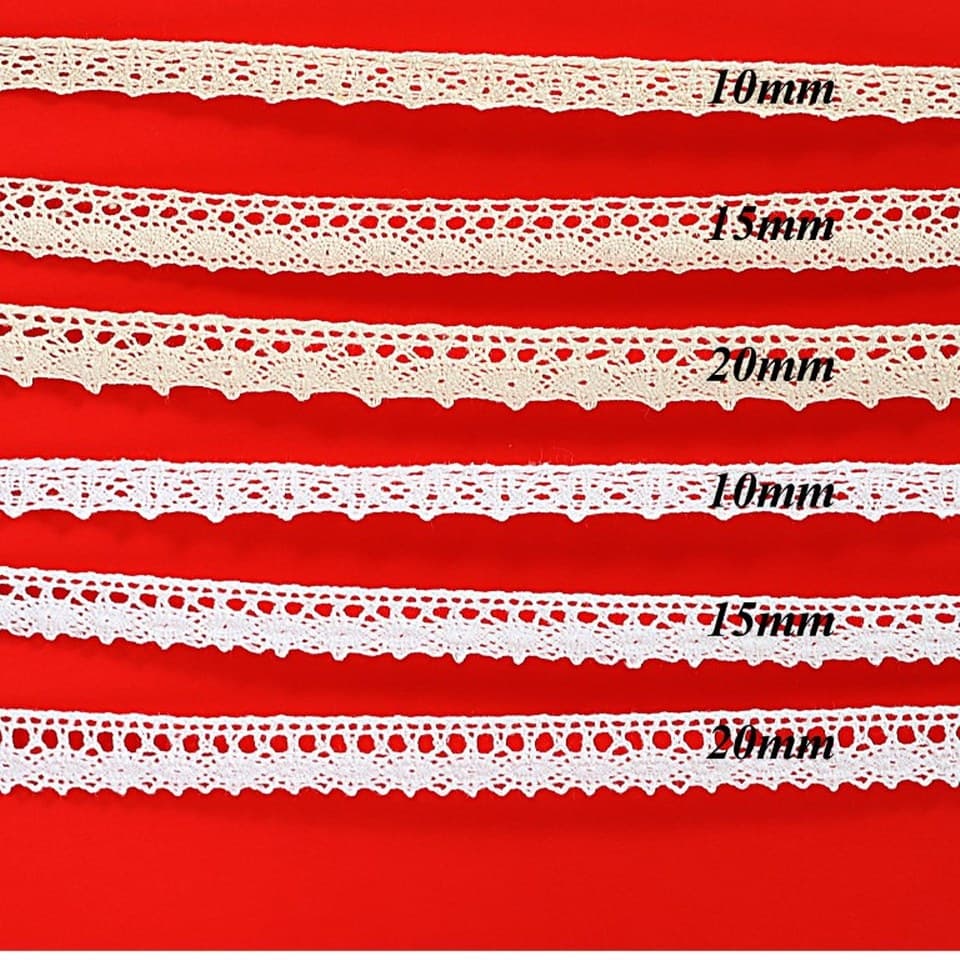 Wstążka koronka asymetryczna 15mm/5y, kremowa