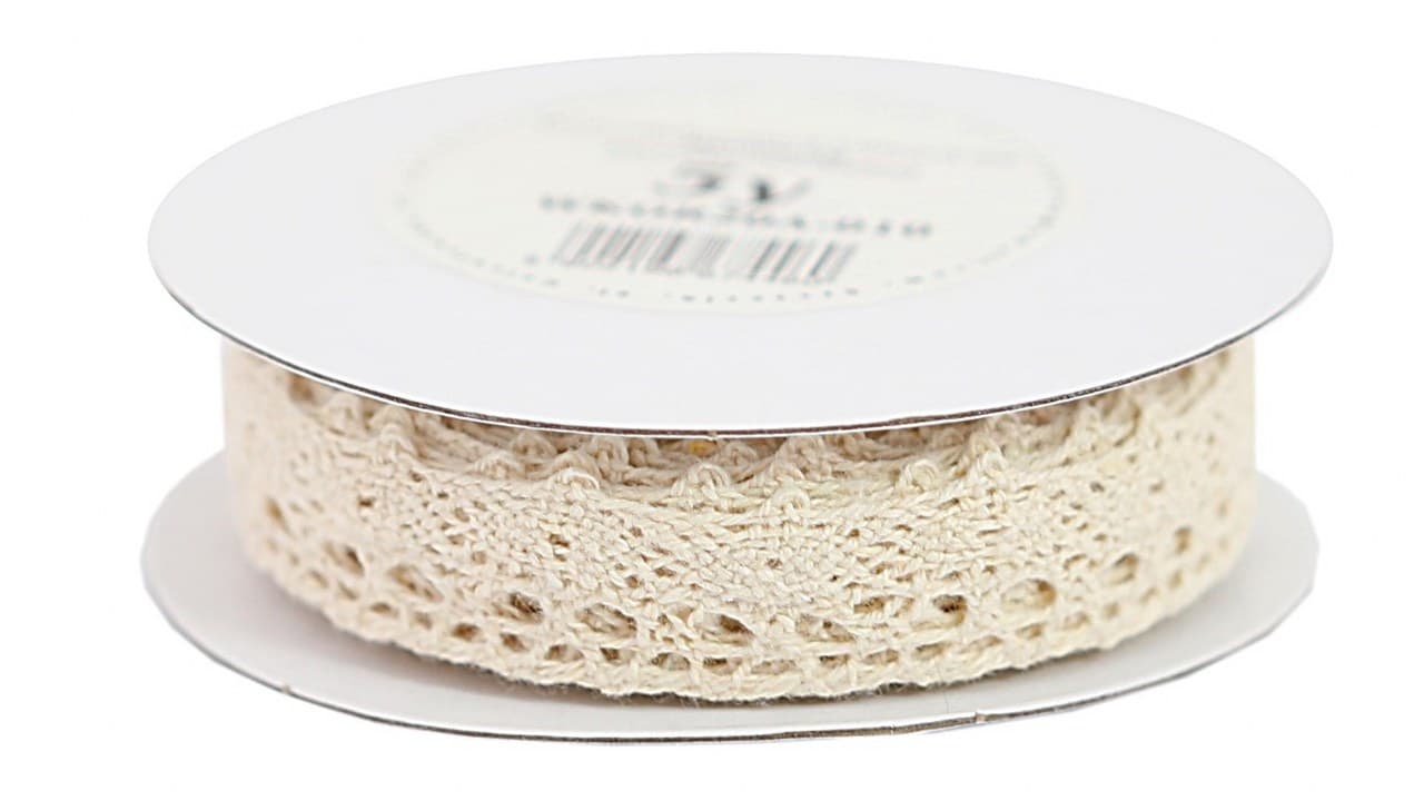 Wstążka koronka asymetryczna 2cm/5y, kremowa