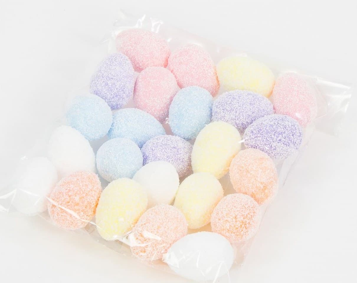 Jajko styropianowe ośnieżone, 25x35mm/24szt, mix