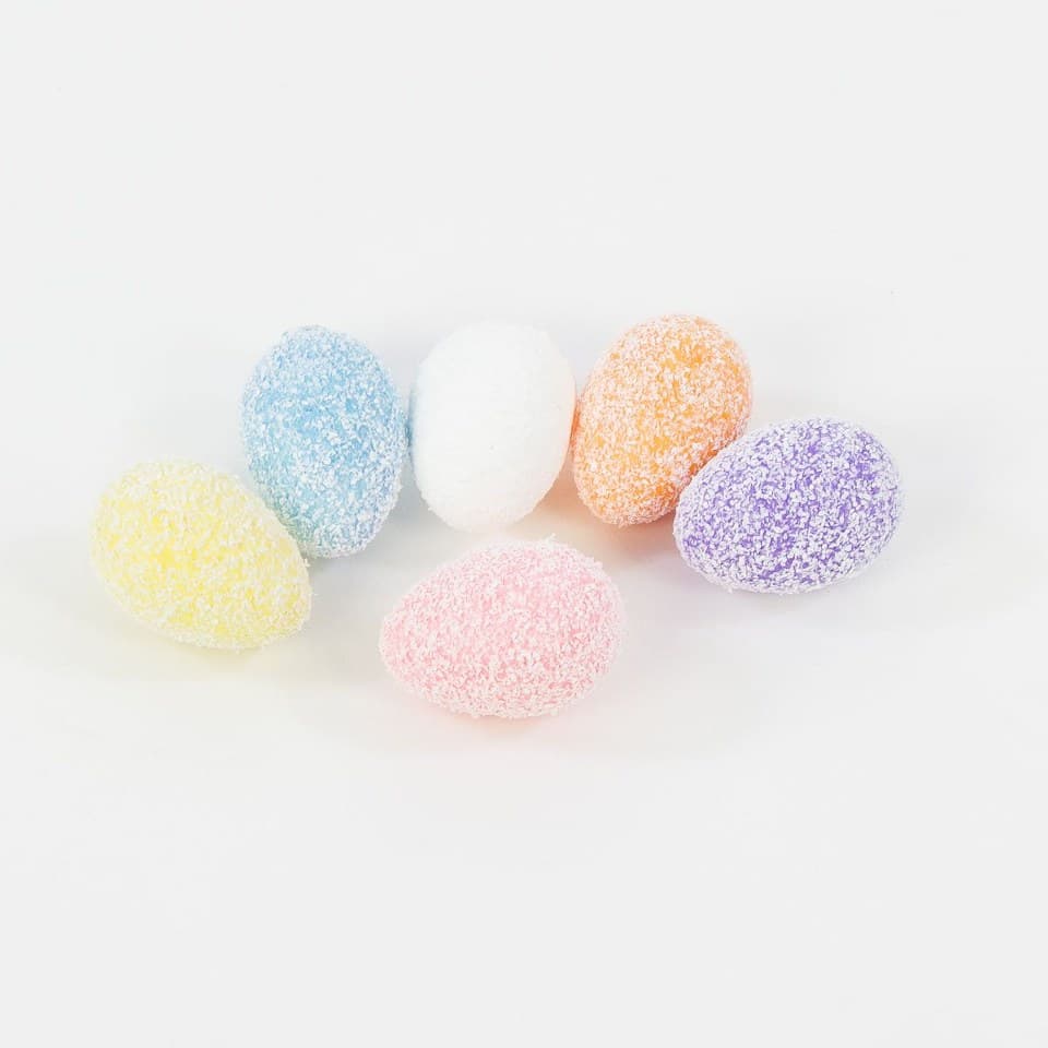 Jajko styropianowe ośnieżone, 25x35mm/24szt, mix