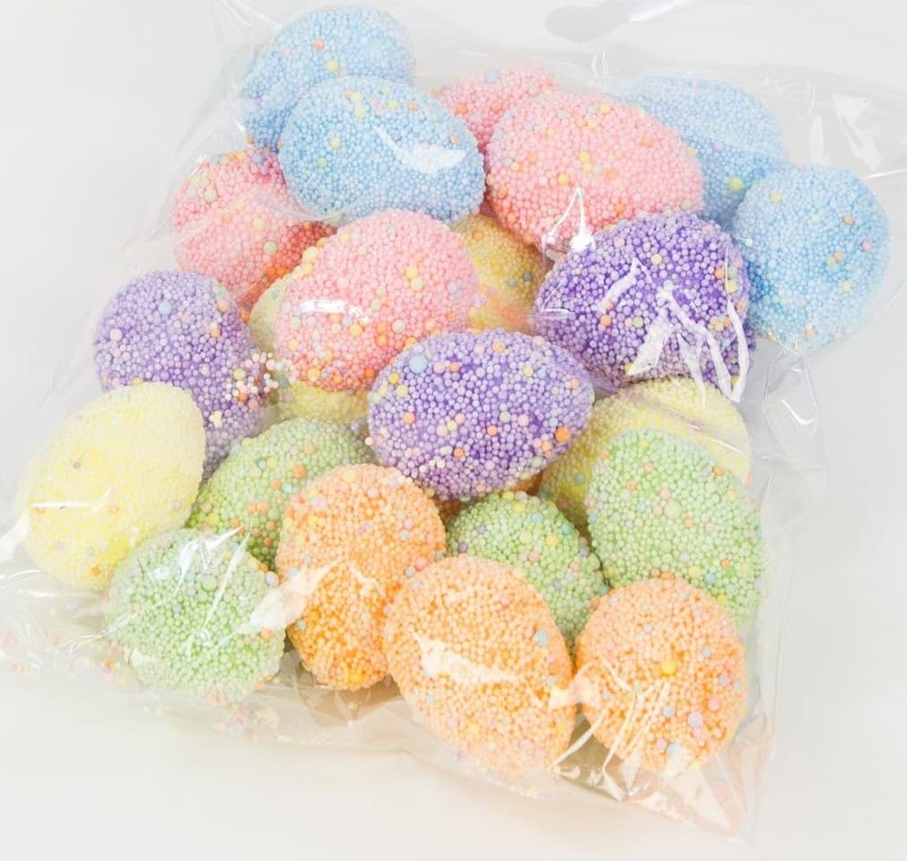 Jajko styropianowe bąbelkowe 2,5x3,5cm/24szt, mix