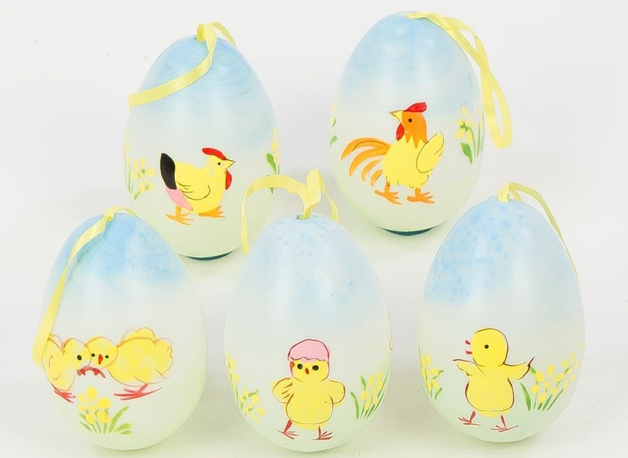 Jajko  plastikowe malowane ręcznie 4x6cm/6szt