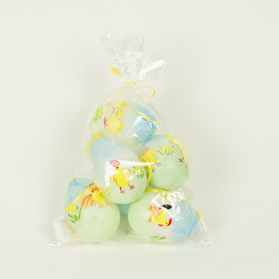 Jajko  plastikowe malowane ręcznie 4x6cm/6szt